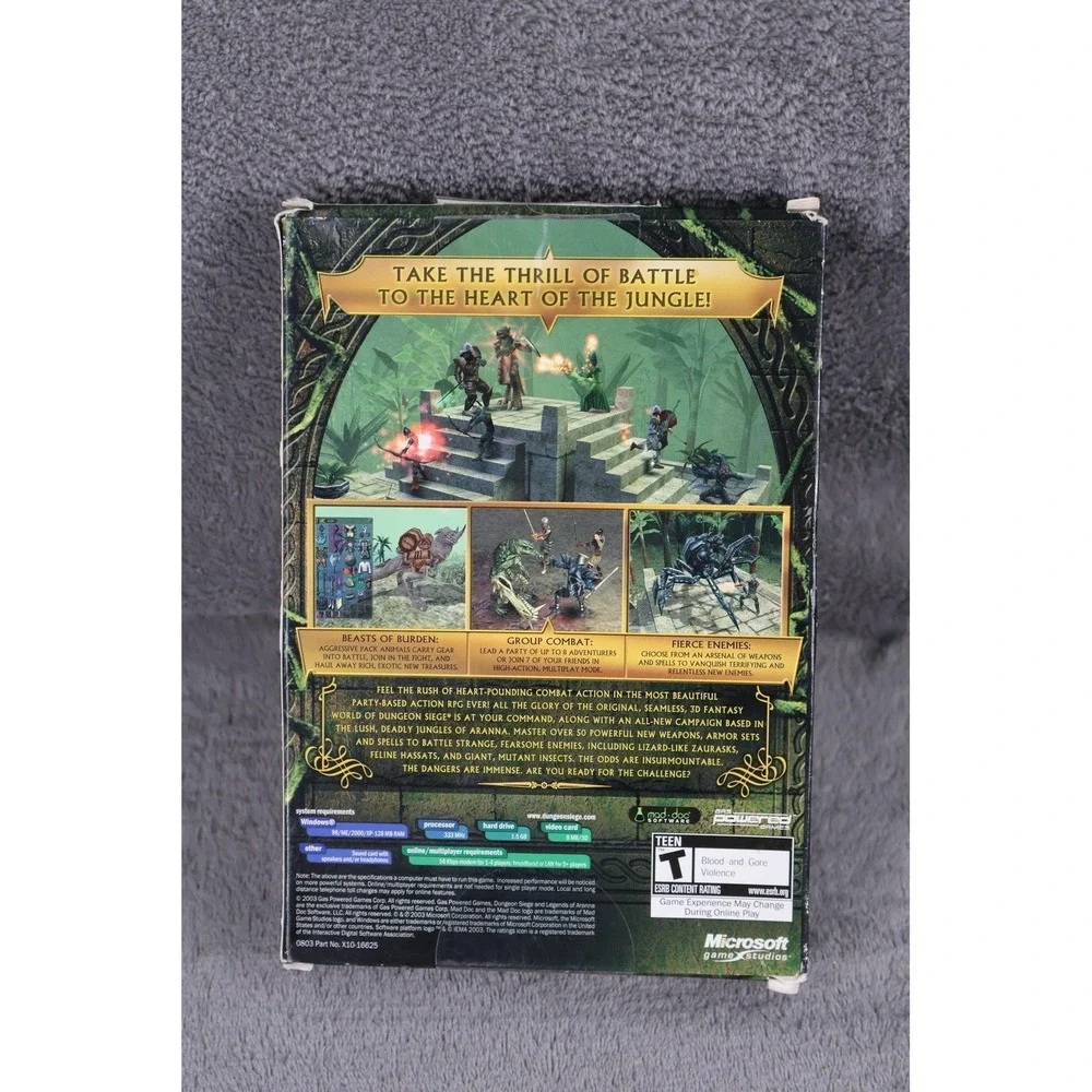 Vintage Dungeon Siege Legends of Aranna PC CD-ROM‎ Game Microsoft Big Box CIB